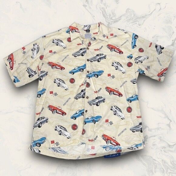 GM by David Carey Corvette Shirt Stingray Button Down Mens 3X General Motors HTF